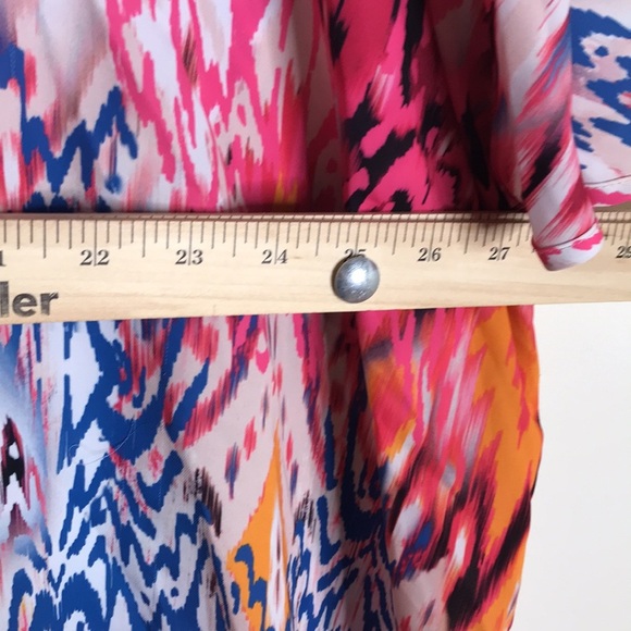 Chicos colorful Ikat-Print Split-Neck Blouse top size 3 - Picture 10 of 16